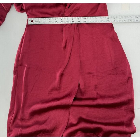 NWT Mila Mae Dress Wine Red Long Sleeve Maxi Knot Front Sz M - Picture 16 of 16